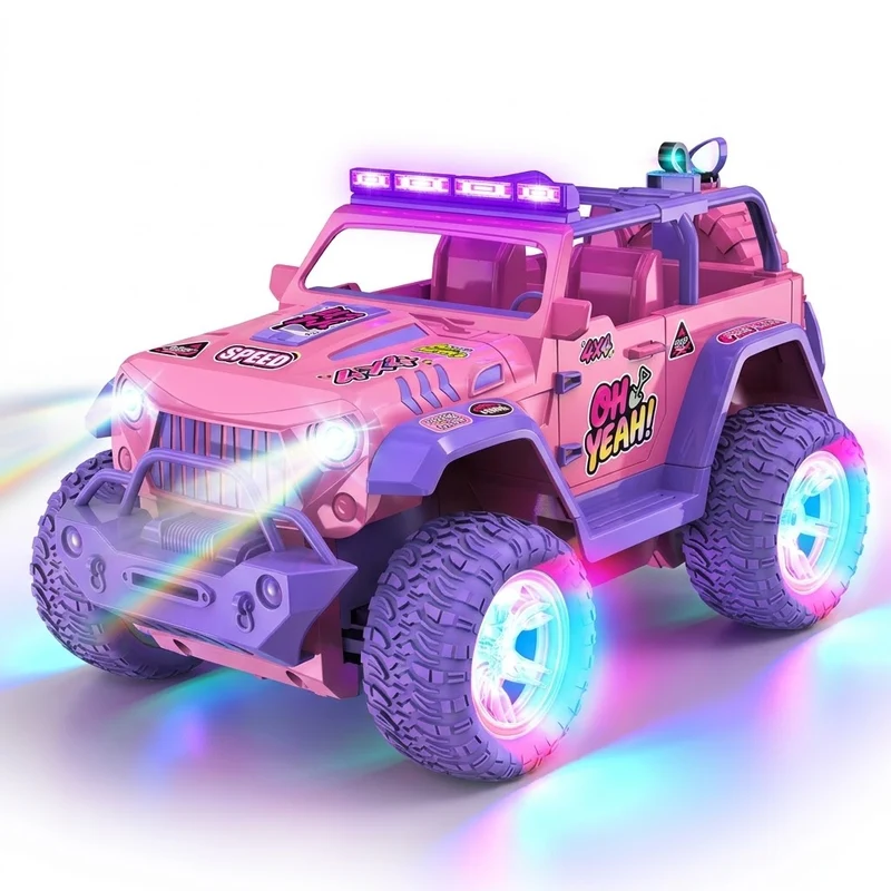 Voiture Rose Télécommandée Tout-Terrain